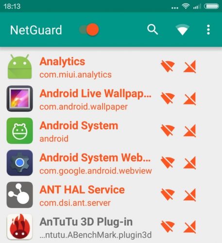 NetGuard для Android